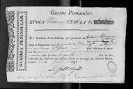 Cédulas de crédito sobre o pagamento dos sargentos e praças do Regimento de Cavalaria 12, durante a época de Vitória, no período da Guerra Peninsular.