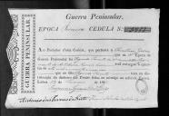 Cédulas de crédito sobre o pagamento do segundo tenente, do Regimento de Artilharia 1, durante a 3ª época, no período da Guerra Peninsular.