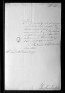 Correspondência de José Maria Trinité para o conde de Sampaio, sobre deslocamento do sargento do Regimento de Cavalaria 3, "relação das praças que se acham destacadas às ordens da Tesouraria Geral do Exército do Regimento de Cavalaria 3", "orçamento do dinheiro preciso para o pagamento das tropas mais repartições que recebem por esta Tesouraruia Geral do Exército no mês de Janeiro" e solípedes.