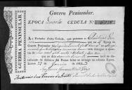Cédulas de crédito sobre o pagamento dos oficiais do Regimento de Artilharia 1, durante a 4ª época, no período da Guerra Peninsular.