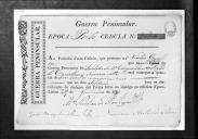 Cédulas de crédito sobre o pagamento das praças e sargentos do Regimento de Cavalaria 7, durante a época do Porto e Almeida, na Guerra Peninsular.