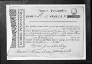 Cédulas de crédito sobre o pagamento das praças e sargentos do Regimento de Cavalaria 7, durante a 5ª época, na Guerra Peninsular.