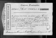 Cédulas de crédito sobre o pagamento dos sargentos e praças do Regimento de Artilharia 1, durante a 6ª época, no período da Guerra Peninsular.