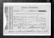 Cédulas de crédito sobre o pagamento dos oficiais do Regimento de Cavalaria 4, durante a 5ª época, no período da Guerra Peninsular.