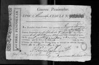Cédulas de crédito sobre o pagamento dos sargentos, praças do Regimento de Artilharia 1, durante o período da Guerra Peninsular.
