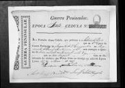 Cédulas de crédito sobre o pagamento das praças do Regimento de Cavalaria 8, durante a 6ª época, na Guerra Peninsular.