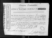 Cédulas de crédito sobre o pagamento dos sargentos e praças do Regimento de Artilharia 1, durante a época de Vitória, no período da Guerra Peninsular.