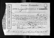 Cédulas de crédito sobre o pagamento dos soldados do Regimento de Artilharia 1, durante o período da Guerra Peninsular.