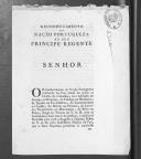 Memorando sobre o "Reconhecimento da Nação Portuguesa ao seu Principe Regente", por ocasião da paz militar.