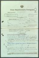 Francisco Rodrigues Vintém - Soldado - C.A.L.P.