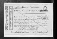 Processos sobre cédulas de crédito do pagamento dos oficiais, soldados e cabos, do Regimento de Cavalaria 4, durante o período da Guerra Peninsular.
