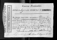 Cédulas de crédito sobre o pagamento dos oficiais do Regimento de Artilharia 1, durante a 2ª época, no período da Guerra Peninsular.