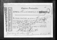 Cédulas de crédito sobre o pagamento das praças do Regimento de Cavalaria 7, durante a época de Almeida, na Guerra Peninsular.