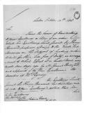Carta do coronel inglês Donkin para Cipriano Ribeiro Freire, sobre a isenção de direitos alfandegários para artigos destinados às tropas.