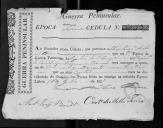 Cédulas de crédito sobre o pagamento dos oficiais do Regimento de Cavalaria 3, durante a 3ª época, no período da Guerra Peninsular.