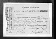 Cédulas de crédito sobre o pagamento dos oficiais e praças do Regimento de Cavalaria 5, durante o período da Guerra Peninsular.