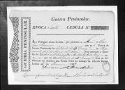 Cédulas de crédito sobre o pagamento dos soldados do Regimento de Cavalaria 12, durante a 6ª  época, no período da Guerra Peninsular.
