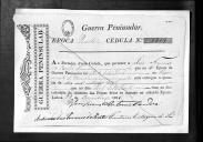 Processos sobre cédulas de crédito do pagamento dos porta estandartes, sargentos, furriéis, soldados e cabos, do Regimento de Cavalaria 4, durante o período da Guerra Peninsular.