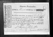 Cédulas de crédito sobre o pagamento dos sargentos e praças do Regimento de Cavalaria 7, durante a época de Almeida, na Guerra Peninsular.