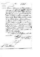 Correspondência trocada entre o visconde de Alhandra e o conde de Barbacena Francisco sobre o 1º sargento Bernardo José Arantes, do 2º Regimento de Infantaria da extinta Divisão dos Voluntários Reais d'El-Rei, e a sua ida para a Companhia de Veteranos de Belém a fim de gozar a reforma prometida.