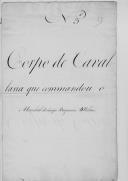 Relação do corpo de Cavalaria comandado pelo marechal-de-campo Benjamim D´Urban, durante as campanhas da Guerra Peninsular.