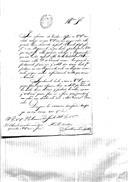 Ofício de João Crisóstomo Calado sobre o pagamento do pré a um corneta tranferido do seu corpo para outro.