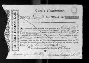 Processos sobre cédulas de crédito do pagamento dos soldados do Regimento de Artilharia 1, durante o período da Guerra Peninsular.