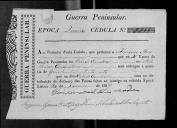 Cédulas de crédito sobre o pagamento dos soldados das Companhias de Artilheiros Condutores, durante a 4ª época, no período da Guerra Peninsular.