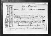 Cédulas de crédito sobre o pagamento dos soldados do Regimento de Cavalaria 12, durante a 6ª época, no período da Guerra Peninsular.