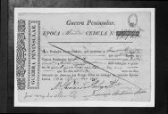 Cédulas de crédito sobre o pagamento dos soldados dos Regimentos de Artilharia 1, 3, 8 e Companhia de Artilheiros Condutores, durante o período da Guerra Peninsular.