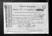 Cédulas de crédito sobre o pagamento das praças do Regimento de Cavalaria 7, durante a época de Almeida, na Guerra Peninsular.