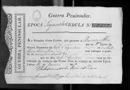 Cédulas de crédito sobre o pagamento dos soldados das Companhias de Artilheiros Condutores, durante a 2ª época, no período da Guerra Peninsular.
