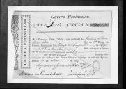 Cédulas de crédito sobre o pagamento dos oficiais do Regimento de Cavalaria 5, durante a 6ª época, no período da Guerra Peninsular.