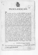 Proclamações do Bispo, presidente governador, para o povo acatar as ordens do Governo de Wellington incitando-o a resistir contra a invasão francesa e de Sir Hugh Dalrymple, comandante das forças britânicas em Portugal, convocando os membros da Regência a voltar a Lisboa. 