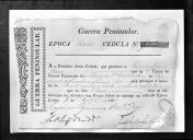 Cédulas de crédito sobre o pagamento dos soldados do  Regimento de Cavalaria 6, durante a 6ª época, na Guerra Peninsular.