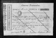 Cédulas de crédito sobre os pagamentos dos militares do Estado Maior, durante o período da Guerra Peninsular.