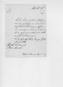 Carta de Walter O' Hara para Manuel de Brito Mouzinho sobre a inexistência de oficiais nas circunstâncias de serem relacionados com a sua circular de 18 Maio de 1820.