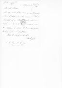 Carta do duque Wellington para D. Miguel Pereira Forjaz, ministro e secretário de Estado dos Negócios da Guerra, acusando a recepção de uma carta e referindo-se a prisioneiros.