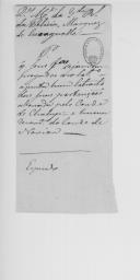 Extractos apresentados pelo conde de Chalup sobre os diferentes pedidos dirigidos a D. João de Almeida e visconde da Anadia, sobre a família Escragnolle.
