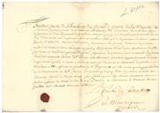 Carta patente do capitão Jean de Saint Glandes, Seigneur du Morignac, passada pelo Conde de Schomberg.