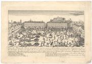 Vista da praça do Rossio onde representa a desordem e terror dos franceses no dia de Corpo de Deus em 1808