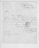 Carta de Trout para D. Miguel Pereira Forjaz, ministro e secretário de Estado dos Negócios da Guerra, sobre o aquartelamento em Almada de um batalhão de infantaria de Inglaterra.